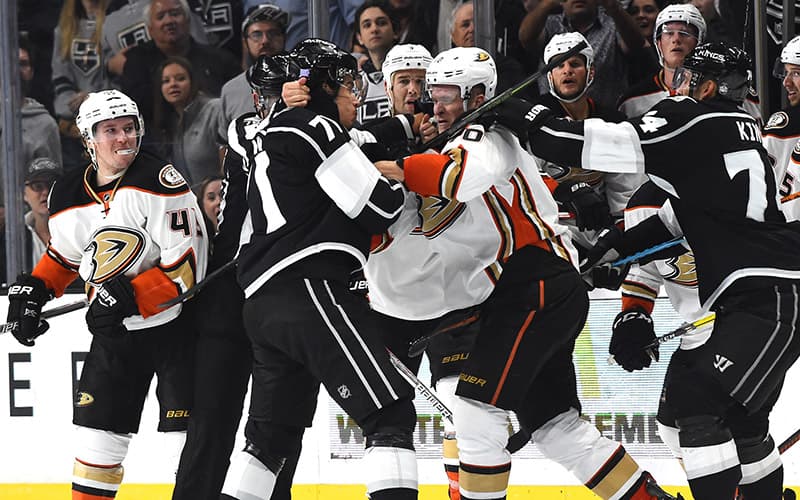 Ducks & Kings Lead NHL to 12-Fight Night