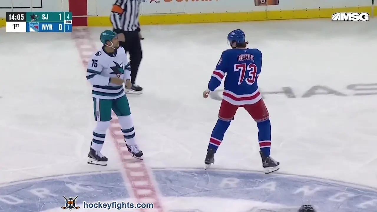 R. Reaves (SJS) vs. M. Rempe (NYR)