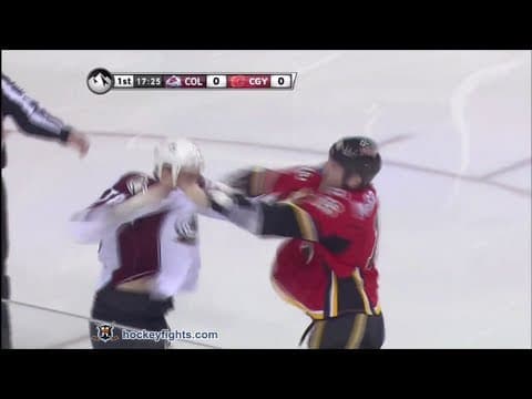 P. Bordeleau (COL) vs. B. McGrattan (CGY)