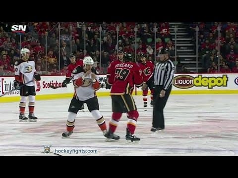 K. Bieksa (ANA) vs. M. Ferland (CGY)