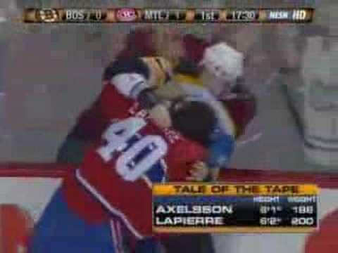 P. Axelsson (BOS) vs. M. Lapierre (MTL)