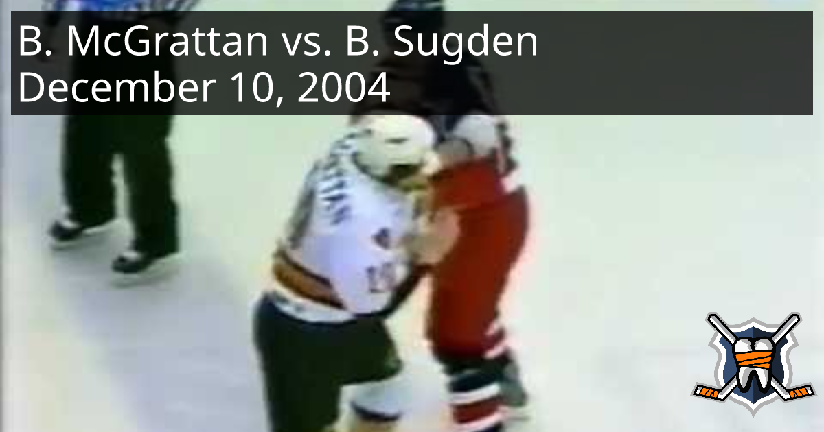 Brian Mcgrattan Vs Brandon Sugden December 10 2004 Binghamton Senators Vs Syracuse Crunch 3231