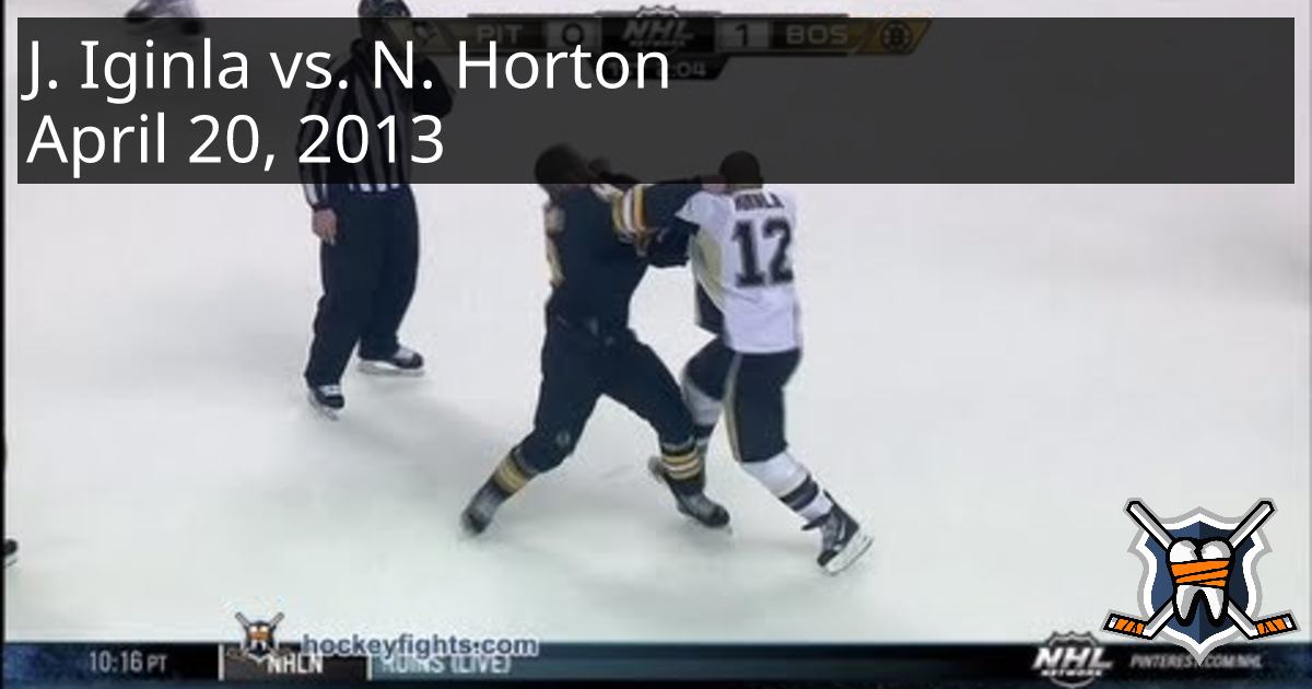 Jarome Iginla Vs. Nathan Horton, April 20, 2013 - Pittsburgh Penguins ...