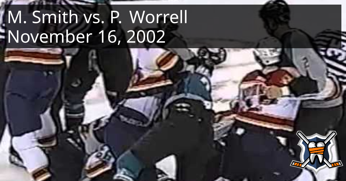 Mark Smith vs. Peter Worrell, November 16, 2002 San Jose Sharks vs