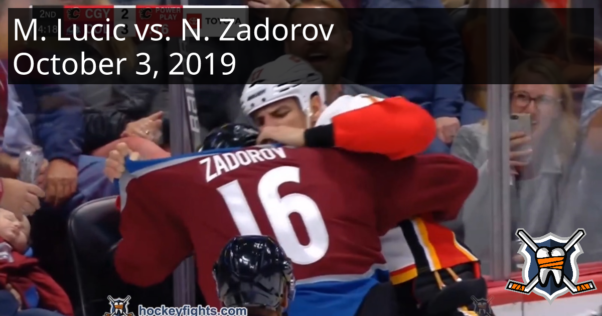 Milan Lucic Vs. Nikita Zadorov, October 3, 2019 - Calgary Flames Vs ...