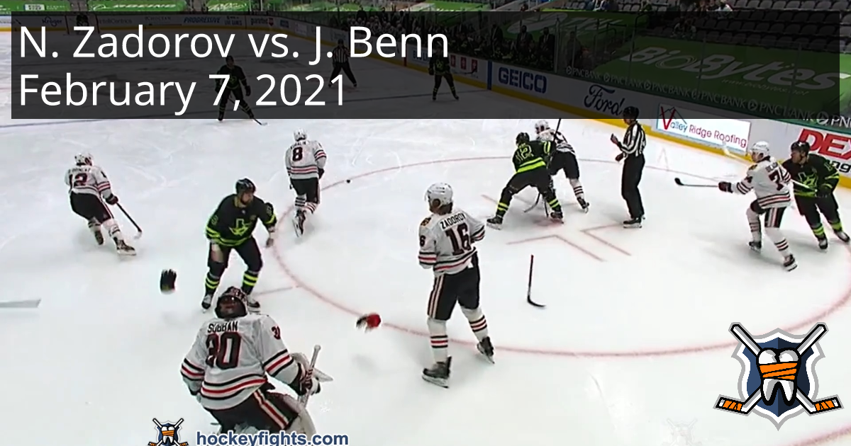 Nikita Zadorov Vs. Jamie Benn, February 7, 2021 - Chicago Blackhawks Vs ...