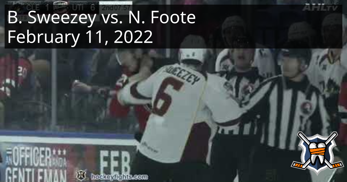 Billy Sweezey Vs. Nolan Foote, February 11, 2022 - Cleveland Monsters ...