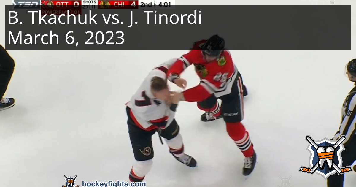 Brady Tkachuk Vs. Jarred Tinordi, March 6, 2023 - Ottawa Senators Vs ...