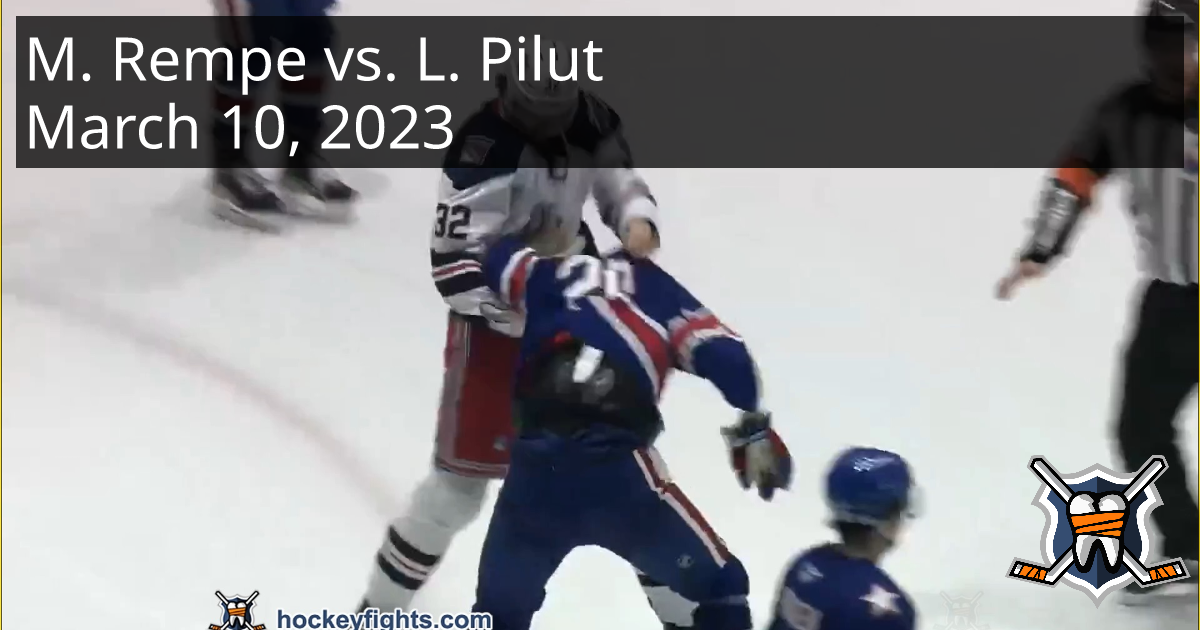 Matt Rempe Vs. Lawrence Pilut, March 10, 2023 - Hartford Wolf Pack Vs ...