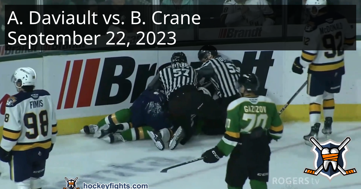 Alexis Daviault vs. Brody Crane, September 22, 2023 - Erie Otters vs ...