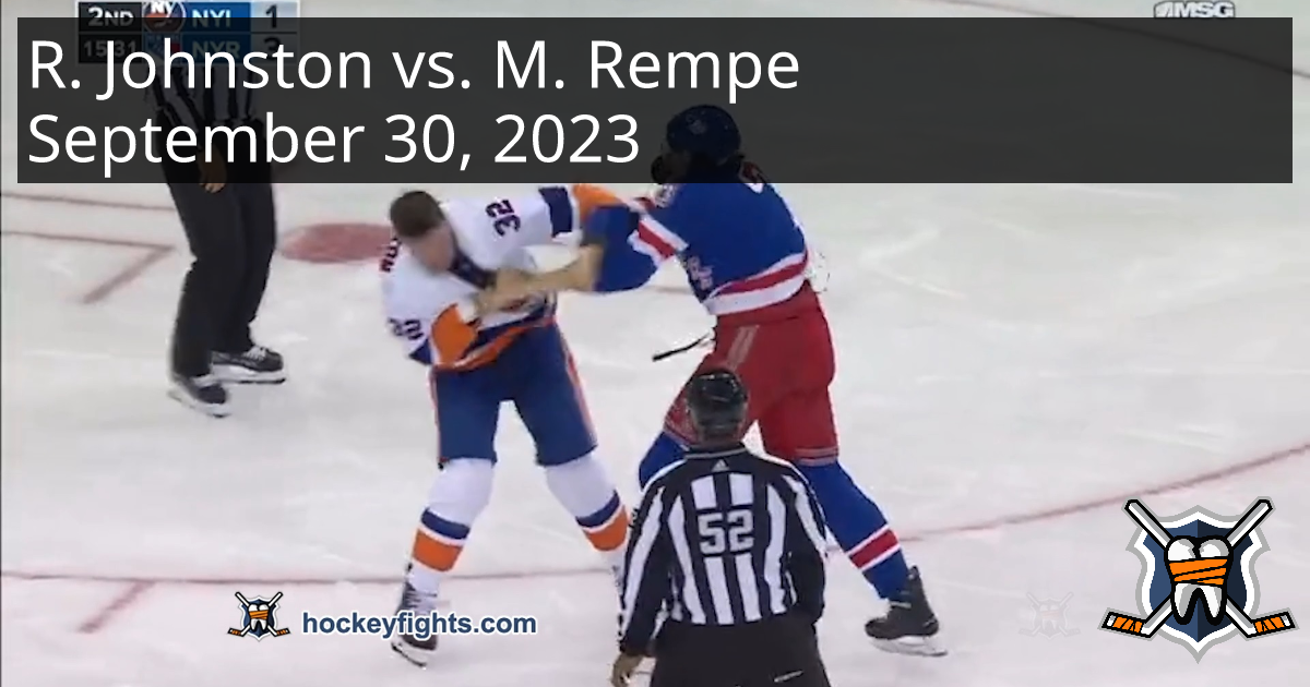 Ross Johnston Vs. Matt Rempe, September 30, 2023 - New York Islanders ...