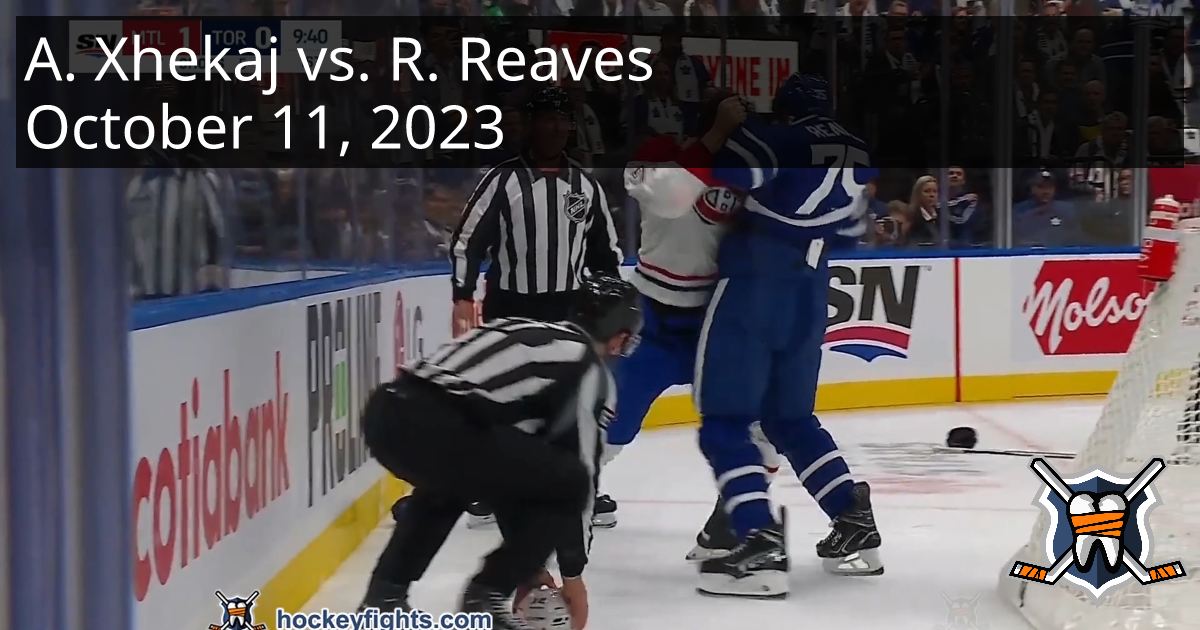 Arber Xhekaj vs. Ryan Reaves, October 11, 2023 - Montreal Canadiens vs ...