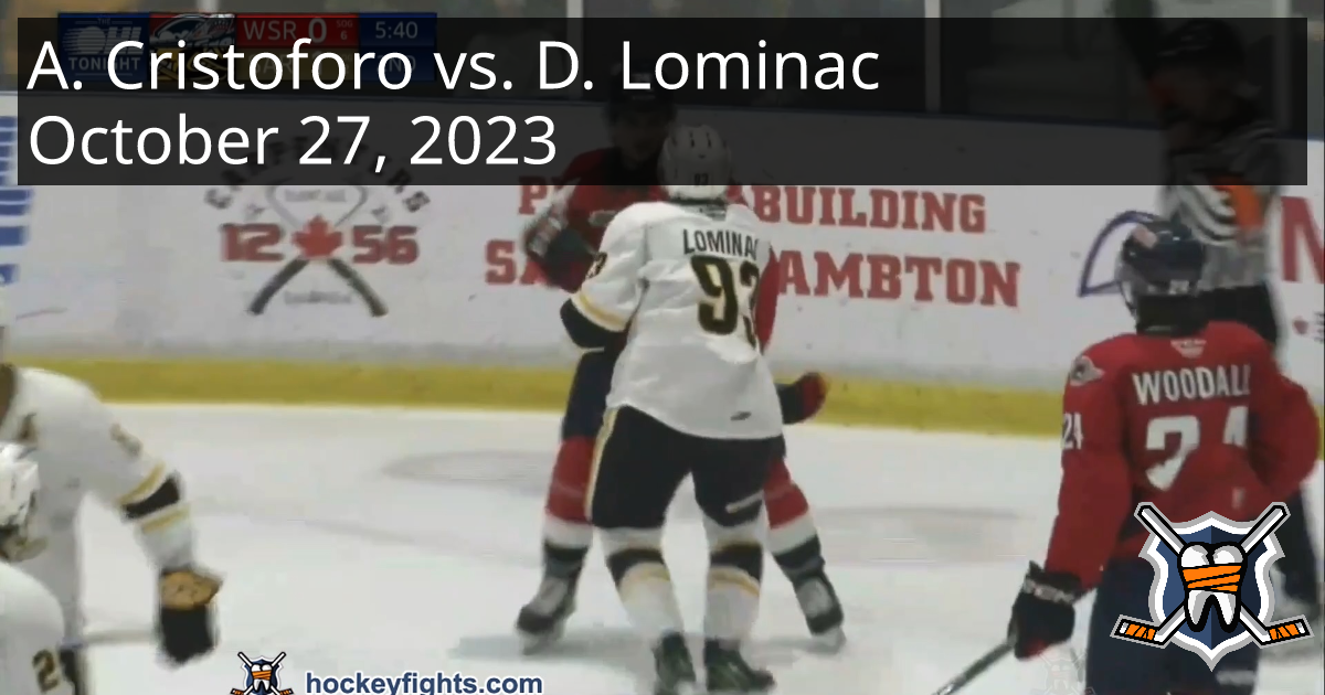 Anthony Cristoforo vs. Dennis Lominac, October 27, 2023 - Windsor ...