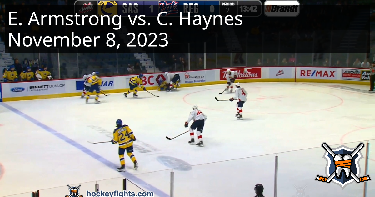 Easton Armstrong Vs. Carson Haynes, November 8, 2023 - Saskatoon Blades 