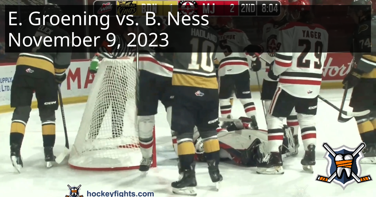 Evan Groening Vs. Brady Ness, November 9, 2023 - Brandon Wheat Kings Vs ...