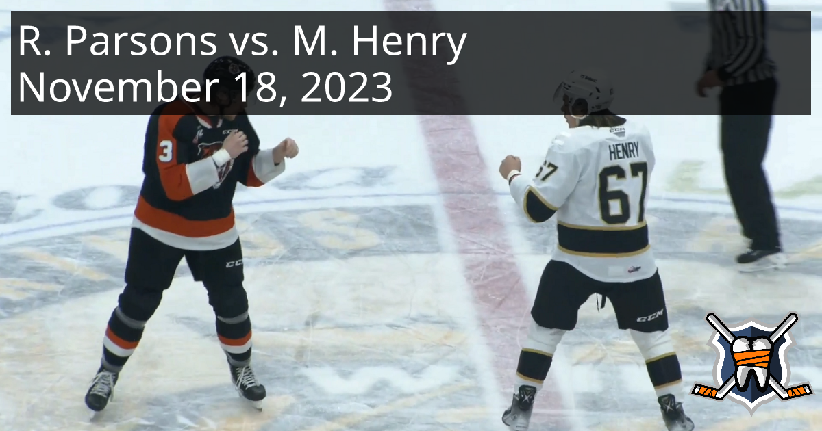 Rhett Parsons vs. Matt Henry, November 18, 2023 - Medicine Hat Tigers ...