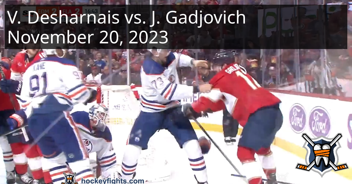 Vincent Desharnais vs. Jonah Gadjovich, November 20, 2023 Edmonton