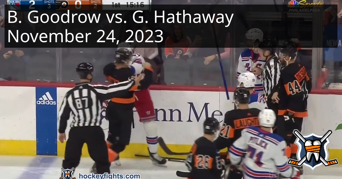 Barclay Goodrow vs. Garnet Hathaway, November 24, 2023 - New York ...