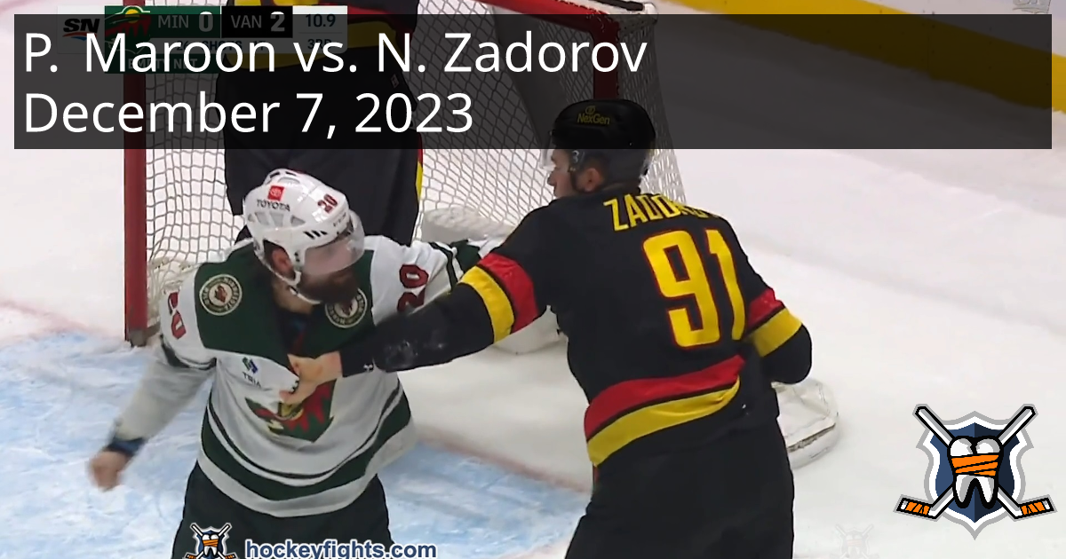 Pat Maroon Vs. Nikita Zadorov, December 7, 2023 - Minnesota Wild Vs ...