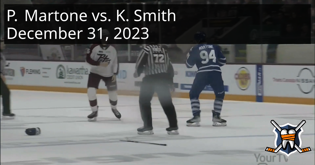 Porter Martone vs. Konnor Smith, December 31, 2023 Brampton