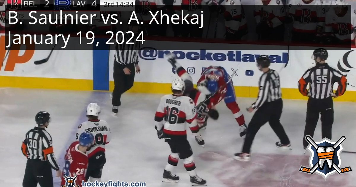 Brennan Saulnier Vs. Arber Xhekaj, January 19, 2024 - Belleville ...