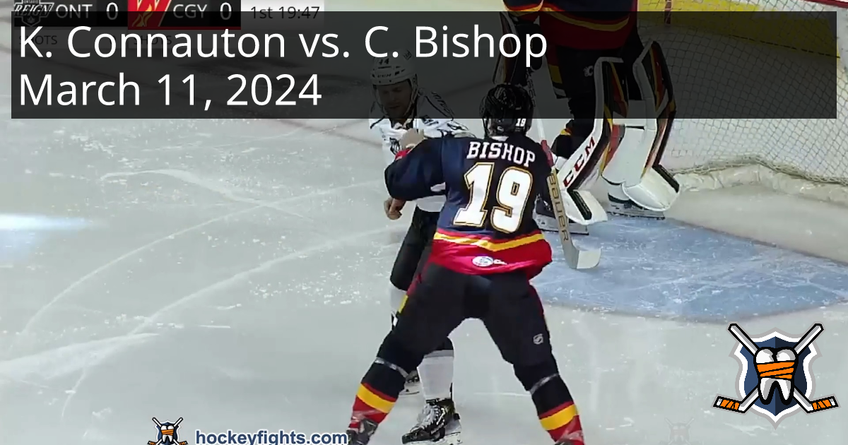 Kevin Connauton vs. Clark Bishop, March 11, 2024 - Ontario Reign vs ...