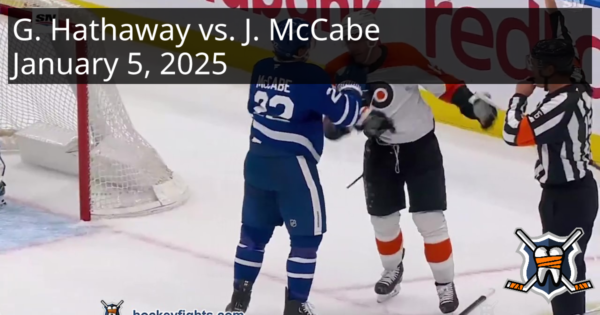 Hathaway vs. Jake McCabe, January 5, 2025 Philadelphia Flyers